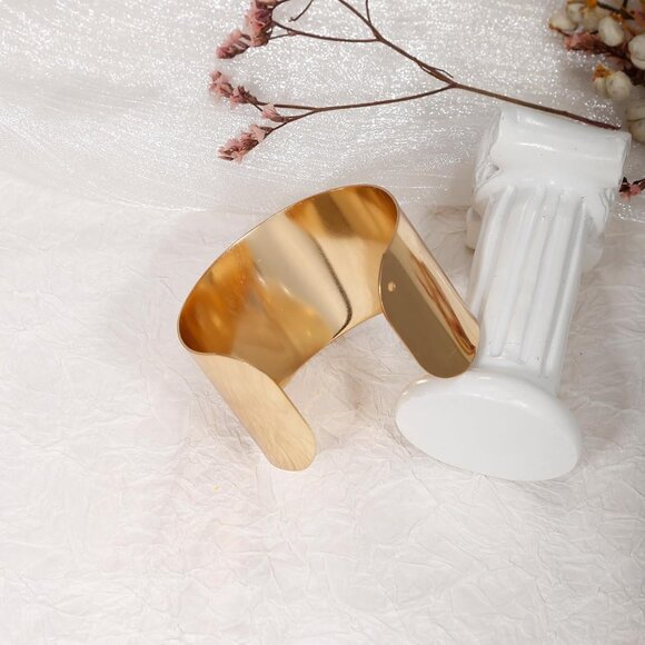 6pcs Gold Chunky Cuff Bracelets Set for Women - Adjustable Open Design Party Jew - Picture 6 of 7